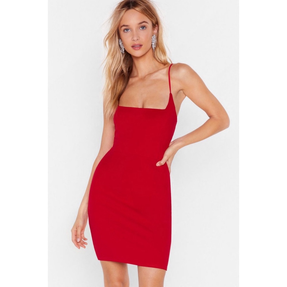Nasty Gal Know Your Angles Mini Dress Red size 4